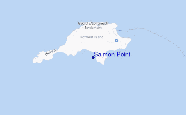 mapa de localização de Salmon Point