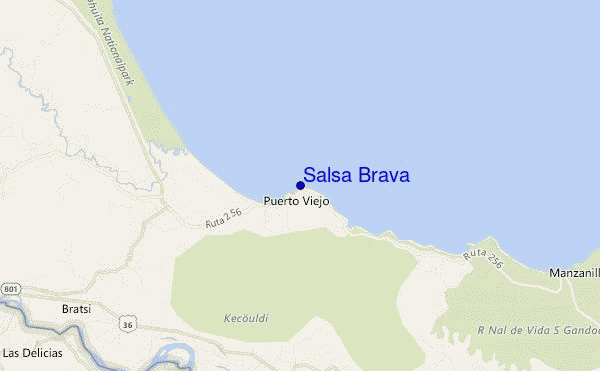 mapa de localização de Salsa Brava