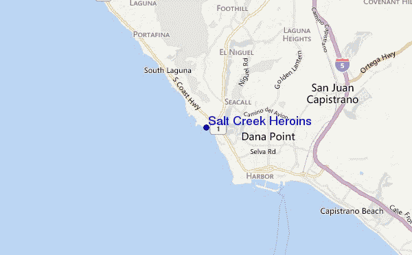 mapa de localização de Salt Creek Heroins
