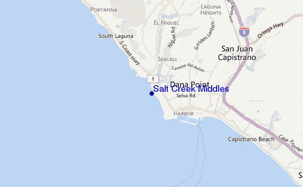 mapa de localização de Salt Creek Middles