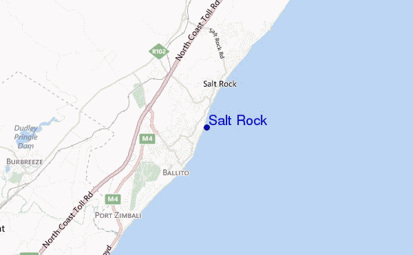 mapa de localização de Salt Rock