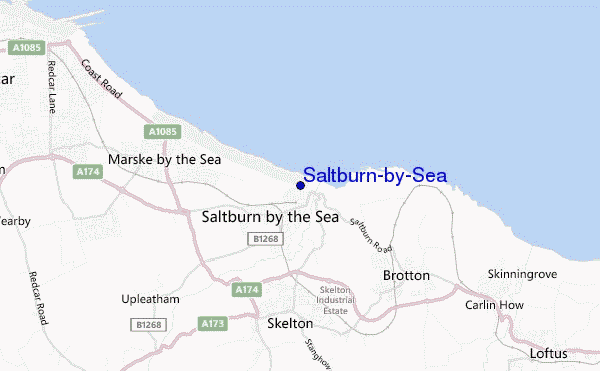 mapa de localização de Saltburn-by-Sea