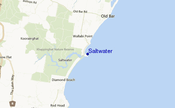 mapa de localização de Saltwater