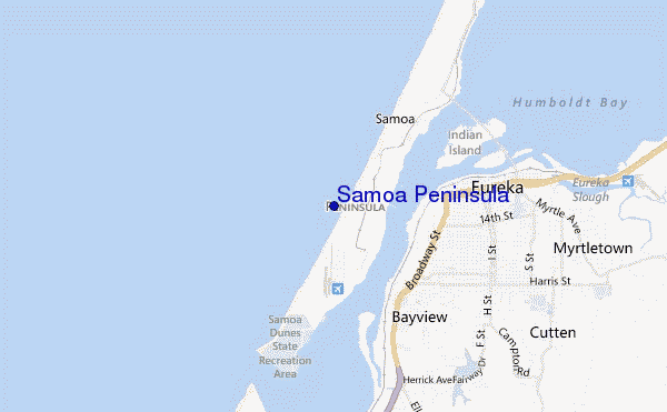 mapa de localização de Samoa Peninsula