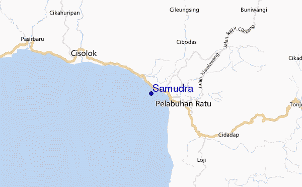 mapa de localização de Samudra