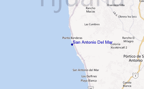 mapa de localização de San Antonio Del Mar