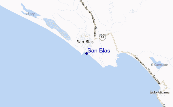 mapa de localização de San Blas