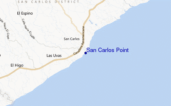 mapa de localização de San Carlos Point