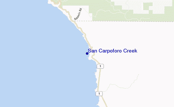 mapa de localização de San Carpoforo Creek