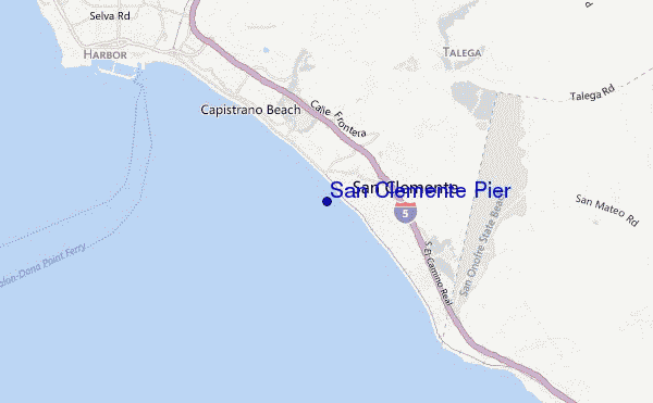 mapa de localização de San Clemente Pier