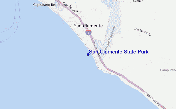 mapa de localização de San Clemente State Park