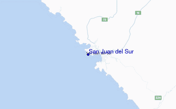 mapa de localização de San Juan del Sur