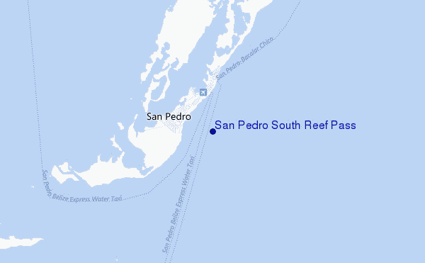 mapa de localização de San Pedro South Reef Pass