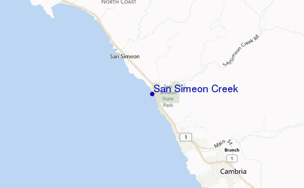 mapa de localização de San Simeon Creek