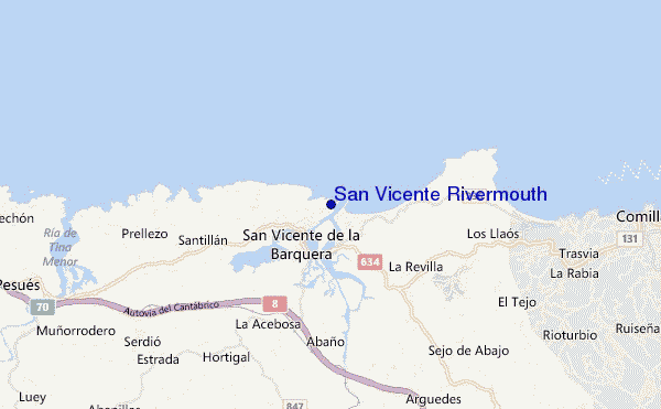 mapa de localização de San Vicente Rivermouth