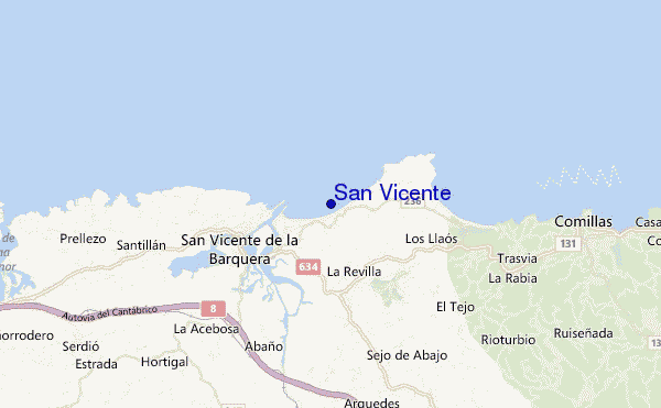mapa de localização de San Vicente