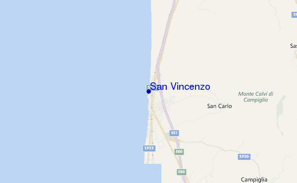 mapa de localização de San Vincenzo