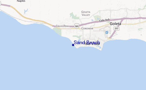 mapa de localização de Sand Beach