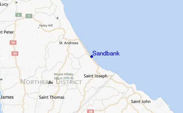 mapa de localização de Sandbank