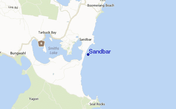 mapa de localização de Sandbar
