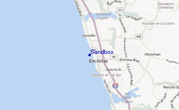 mapa de localização de Sandbox