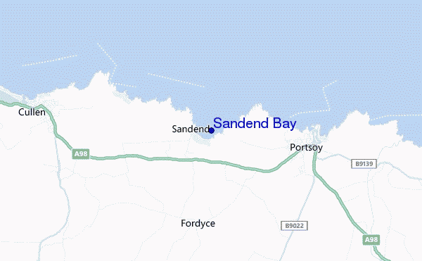 mapa de localização de Sandend Bay