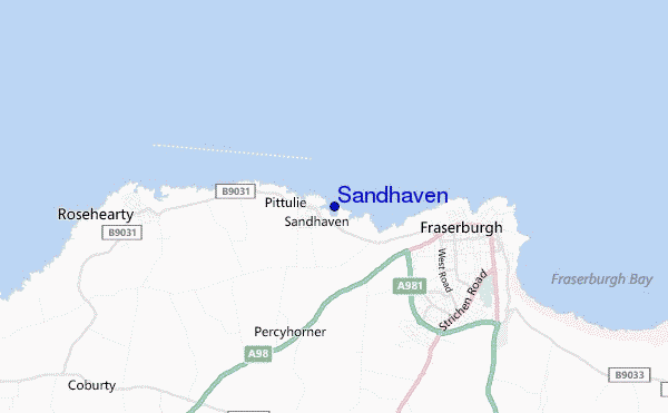 mapa de localização de Sandhaven