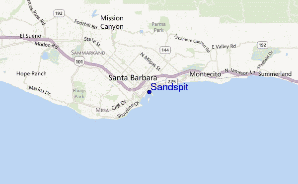 mapa de localização de Sandspit