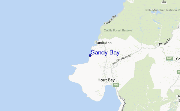 mapa de localização de Sandy Bay