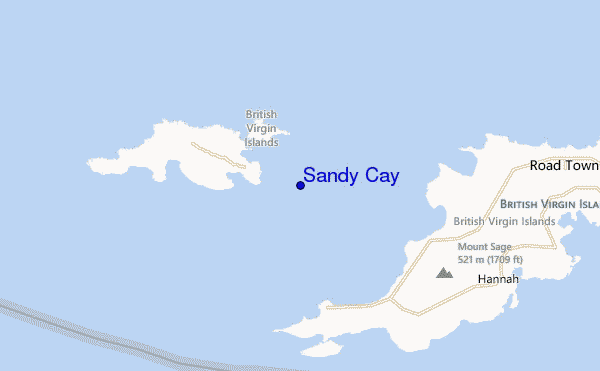 mapa de localização de Sandy Cay