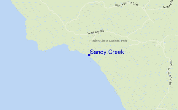 mapa de localização de Sandy Creek