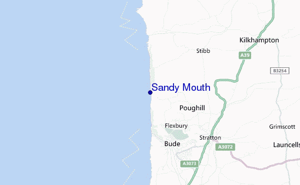 mapa de localização de Sandy Mouth
