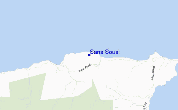 mapa de localização de Sans Sousi