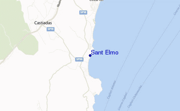 mapa de localização de Sant Elmo