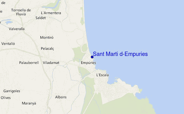 mapa de localização de Sant Martí d'Empúries