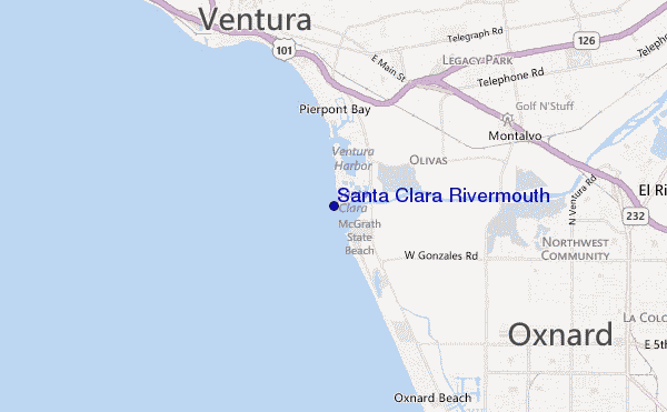 mapa de localização de Santa Clara Rivermouth