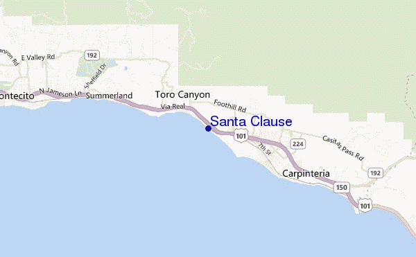 mapa de localização de Santa Clause