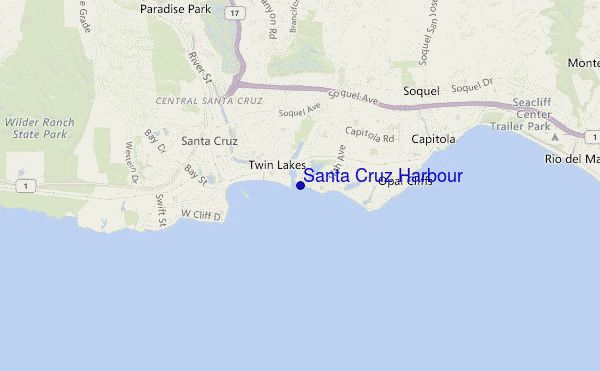 mapa de localização de Santa Cruz Harbour