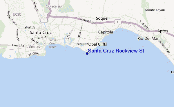 mapa de localização de Santa Cruz Rockview Street