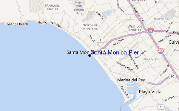 mapa de localização de Santa Monica Pier