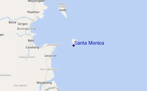 mapa de localização de Santa Monica