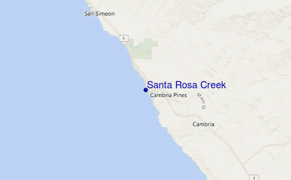 mapa de localização de Santa Rosa Creek