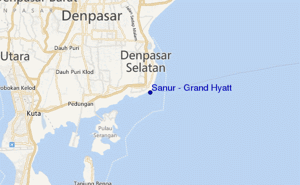 mapa de localização de Sanur - Grand Hyatt