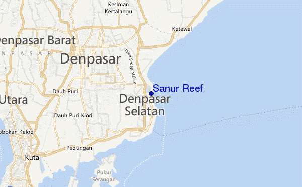 mapa de localização de Sanur Reef