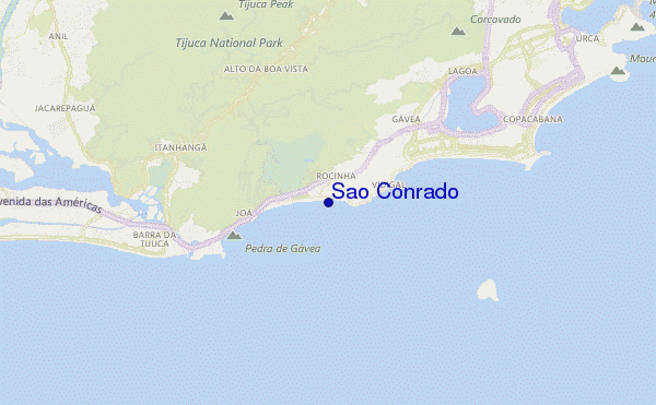 mapa de localização de São Conrado