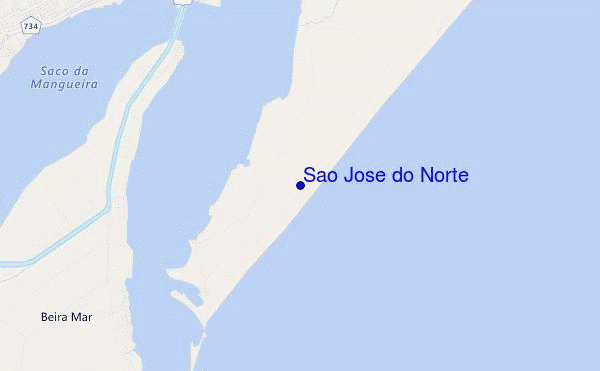 mapa de localização de Sao Jose do Norte