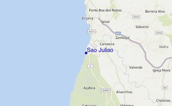 mapa de localização de Sao Juliao