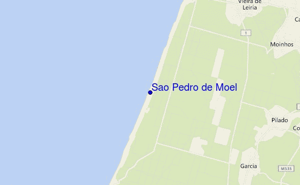 mapa de localização de Sao Pedro de Moel