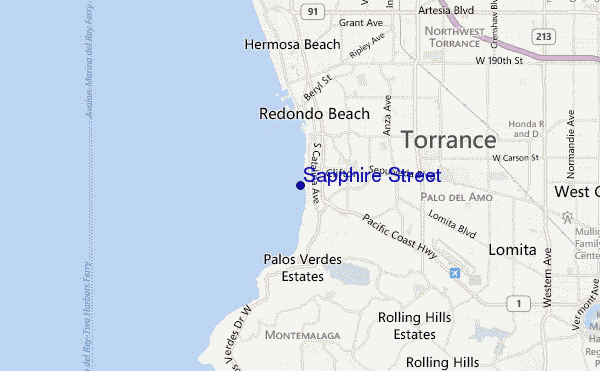 mapa de localização de Sapphire Street