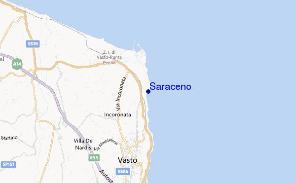 mapa de localização de Saraceno